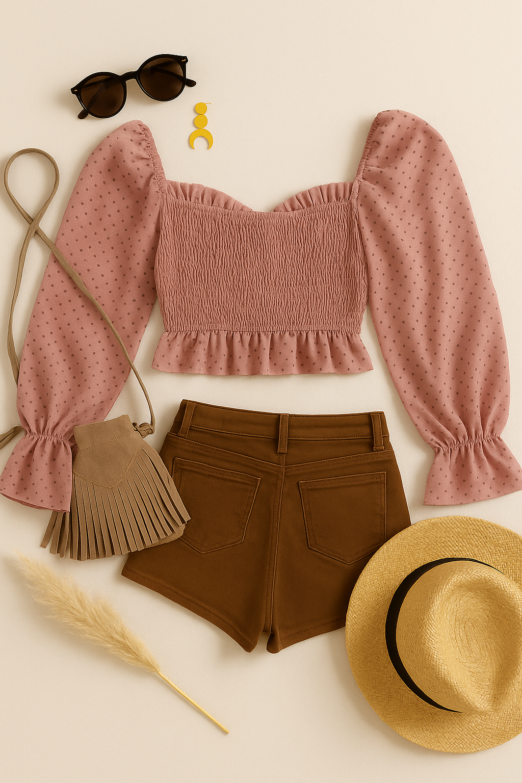 MIAMI DAYS DUSTY ROSE FLORAL TOP
