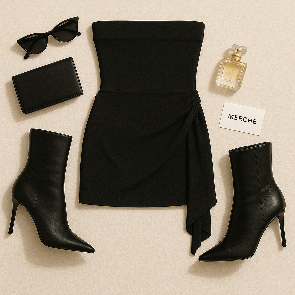 ROMEO CALL JULIET BLACK BANDEAU DRESS