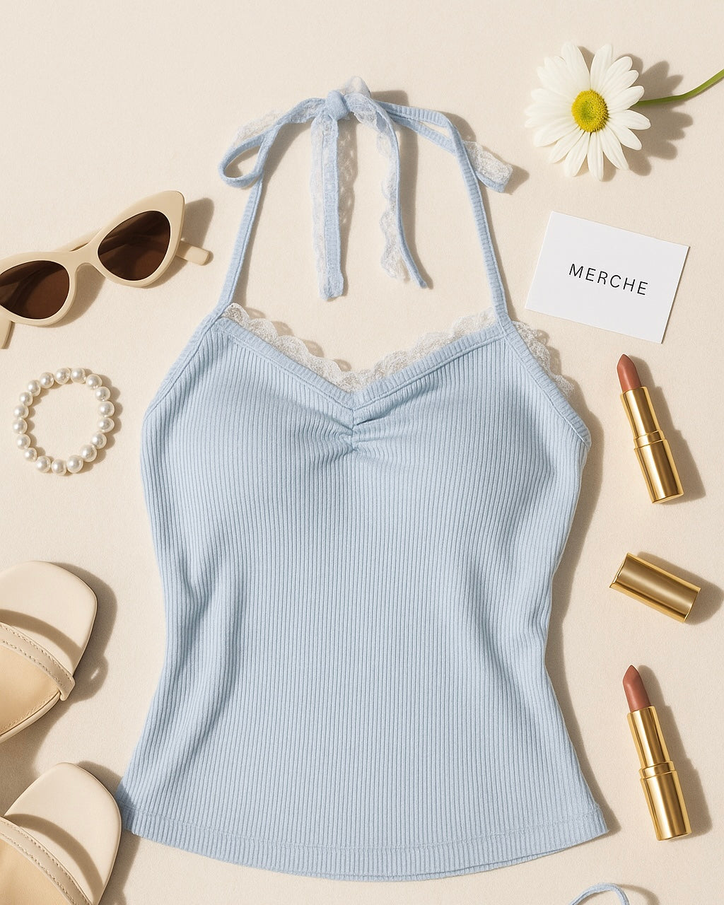 THAT ONE FRIEND BLUE HALTERNECK TOP