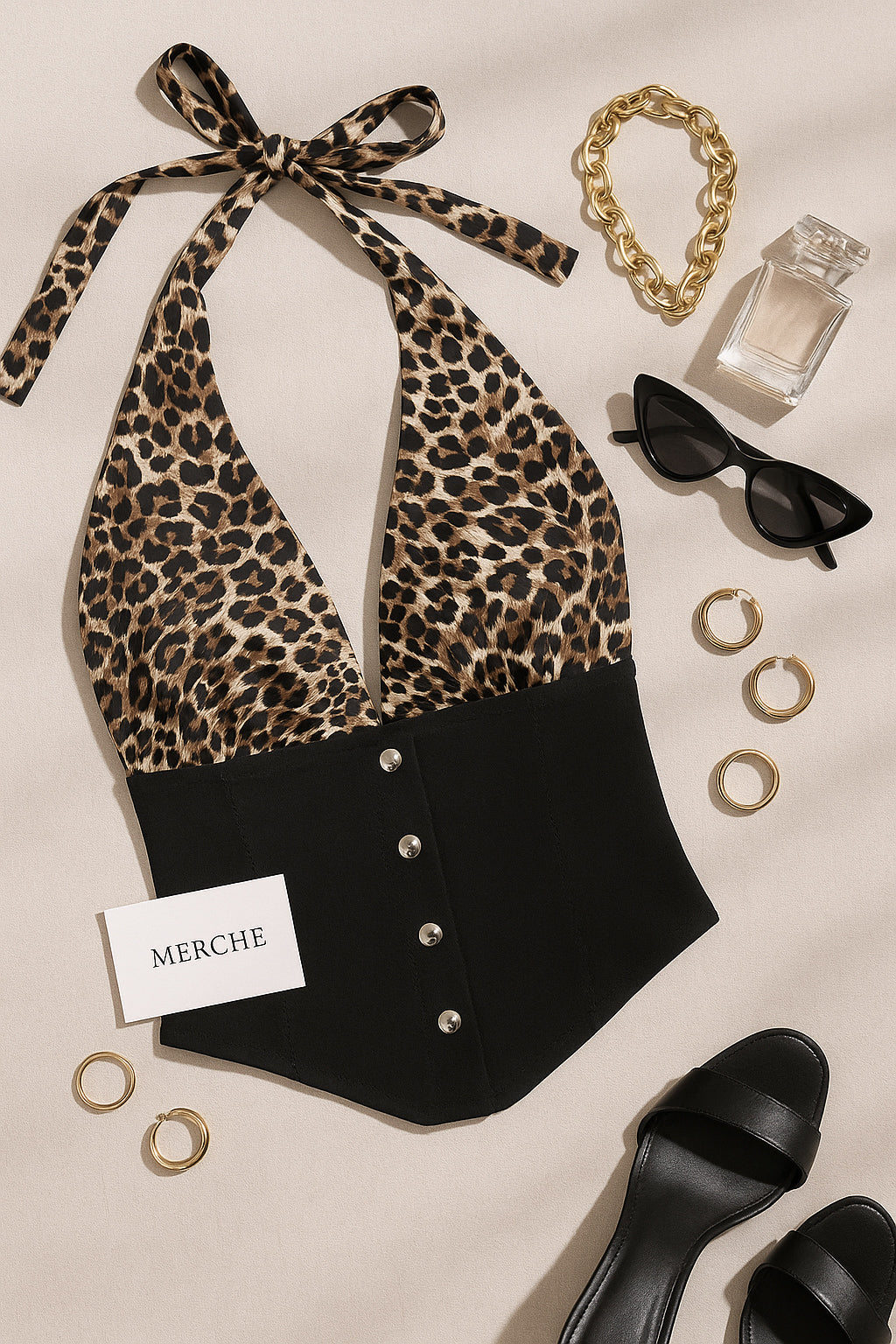 ROAR IN MERCHE HALTERNECK TOP