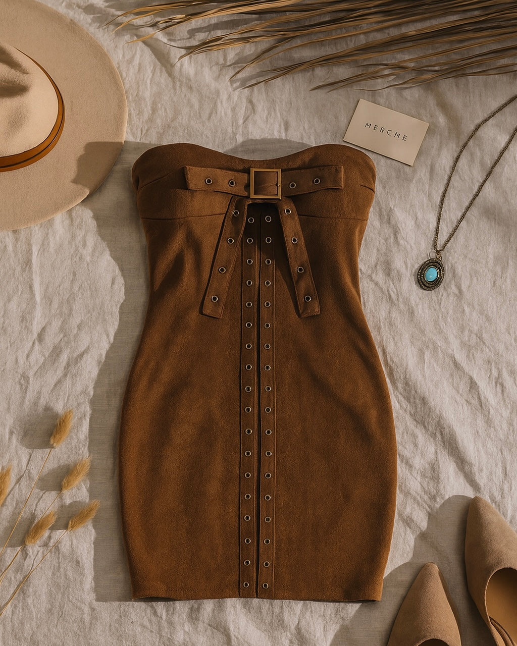 FOREVER VIBES BROWN BODYCON DRESS