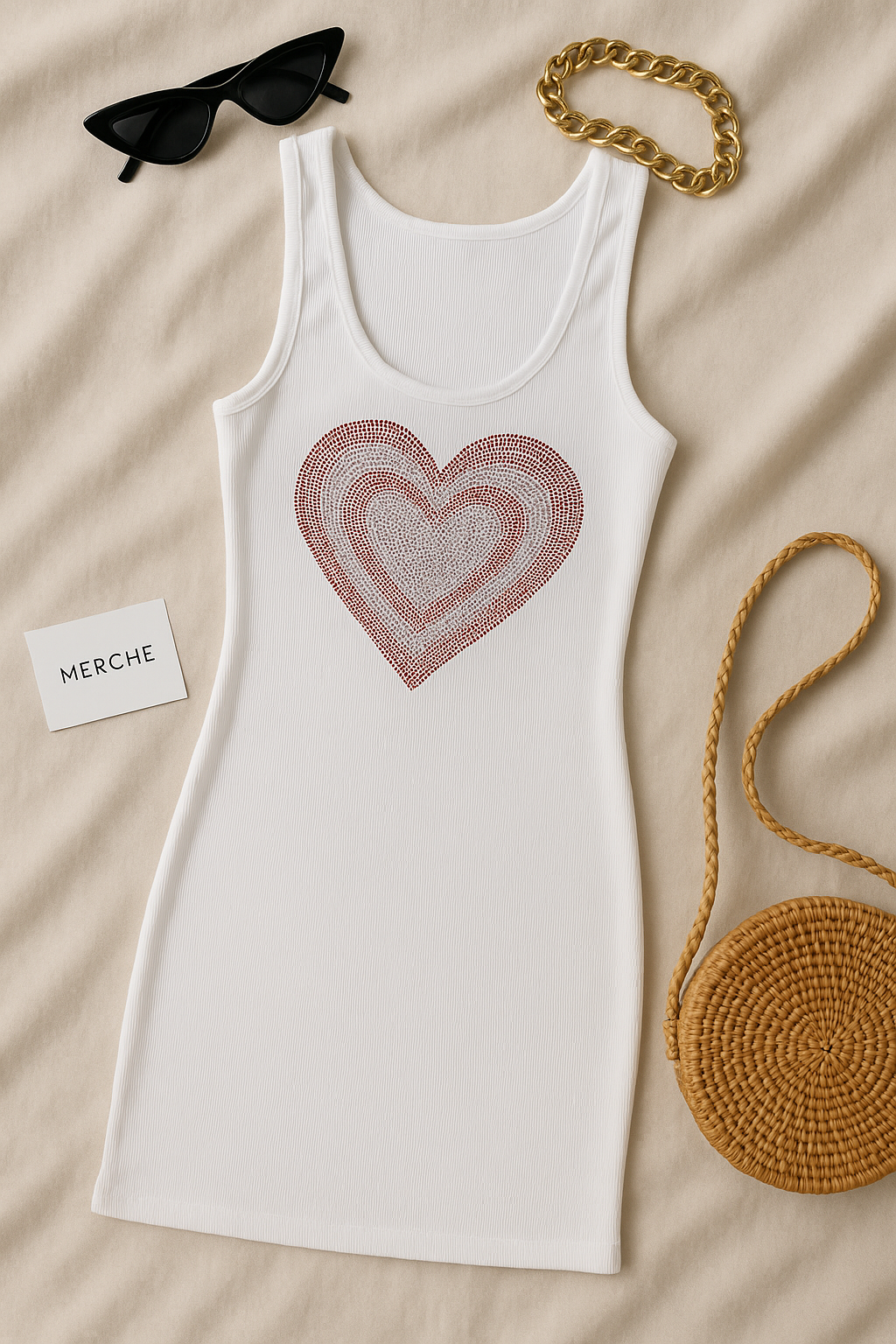 HEART OF GOLD SEQUIN DETAIL DRESS