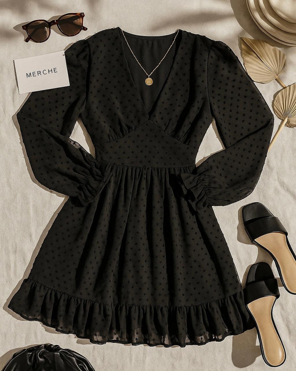 WALTZ WITH ME BLACK FLARE DRESS