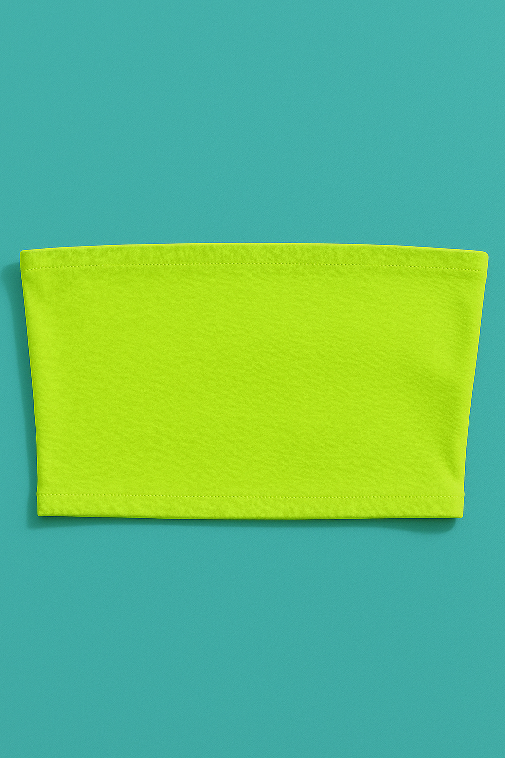 TROPIC WAVES NEON BANDEAU TOP