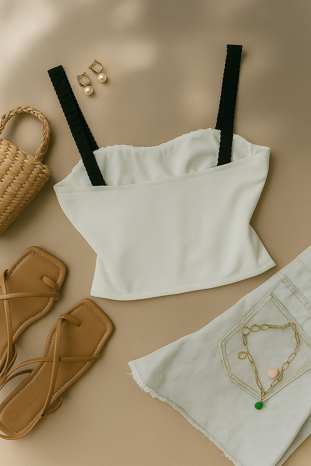 MINE AND YOURS WHITE CAMI TOP