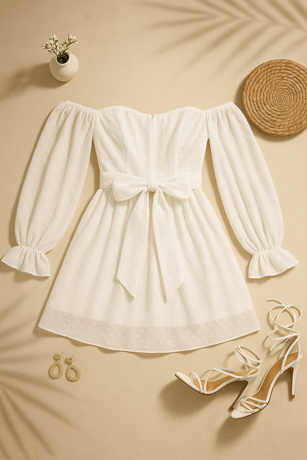 ICONIC BEAUTY SLASH WHITE DRESS