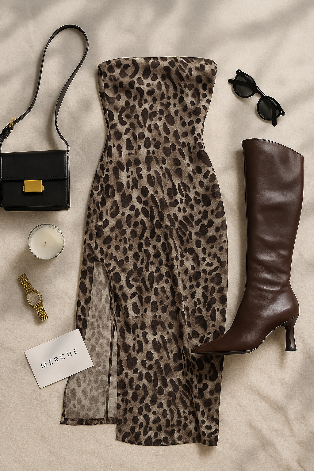NO FILTER NEEDED PRINTED SIDE-SLIT MAXI DRESS