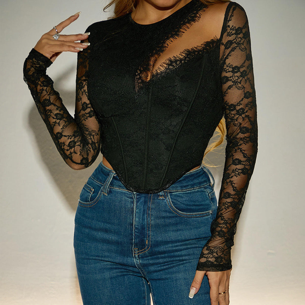 PROMISES ARE FALSE LACE TOP