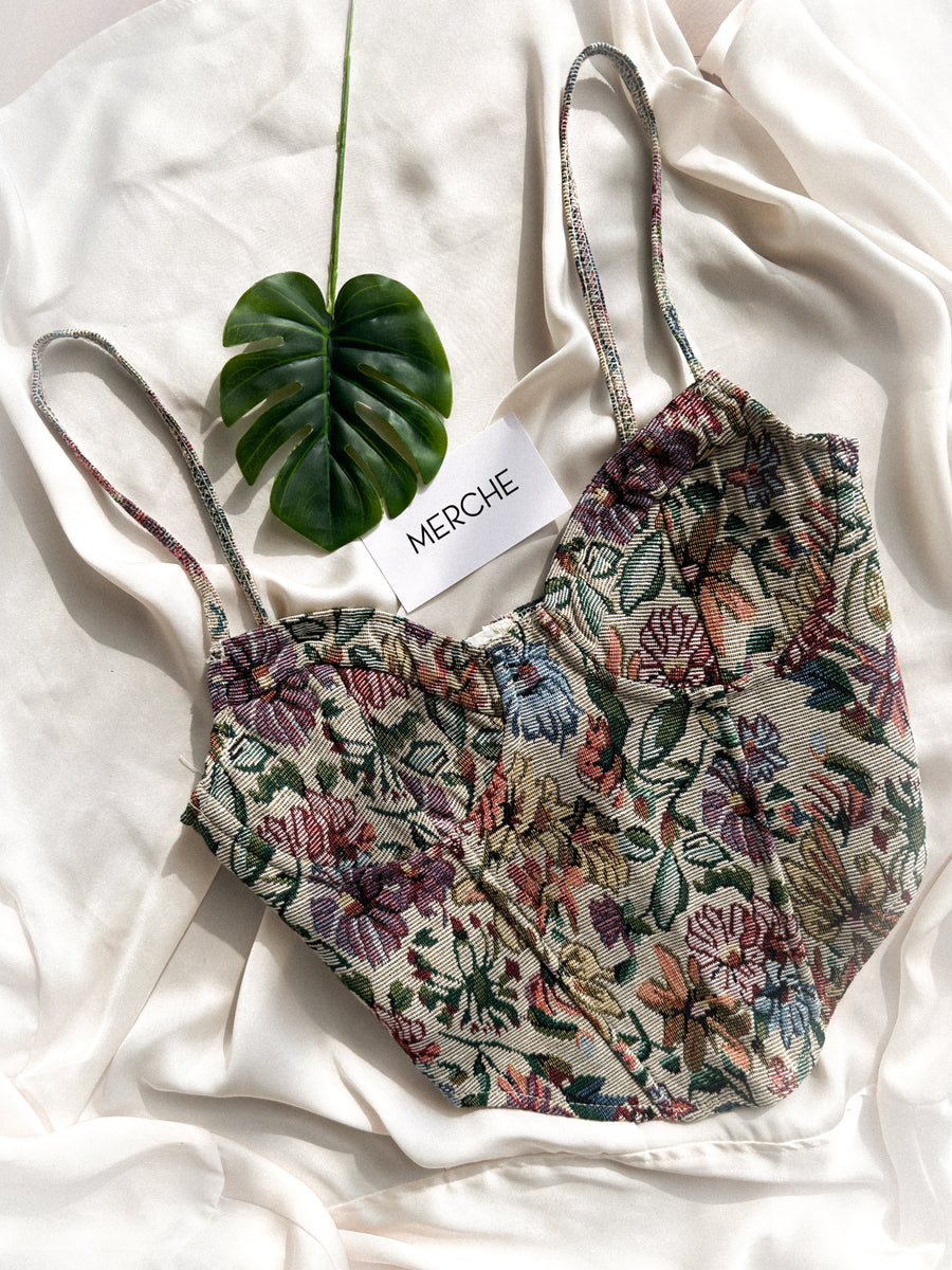 victoria's secret floral bustier corset top - Depop