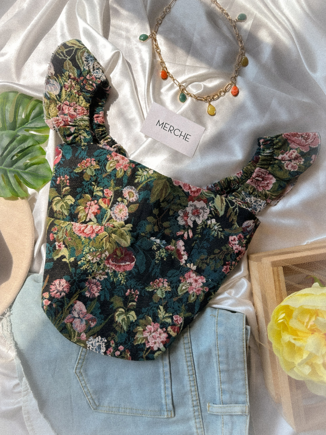 TALES OF ME JACQUARD PADDED TOP