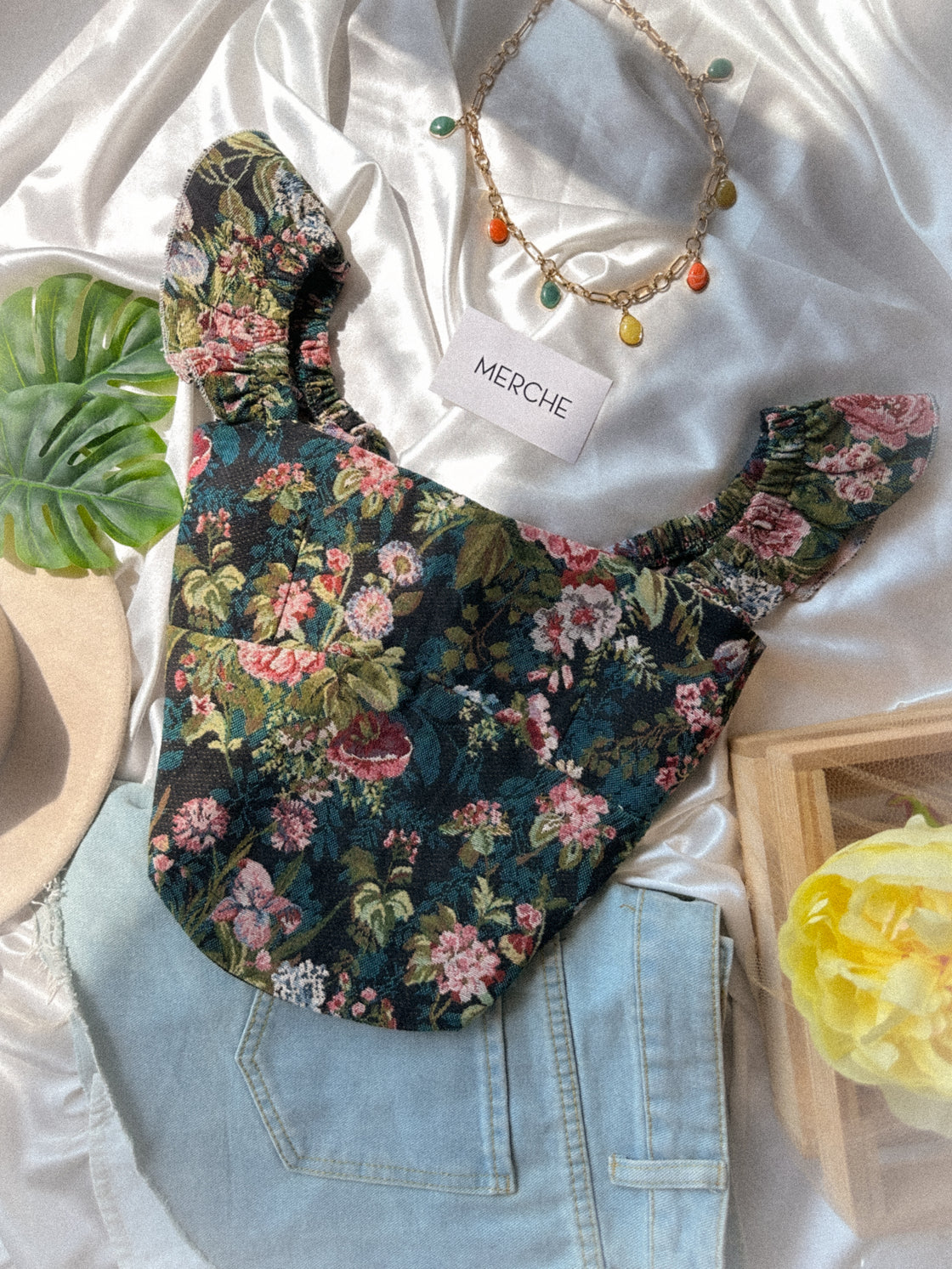 TALES OF ME JACQUARD PADDED TOP