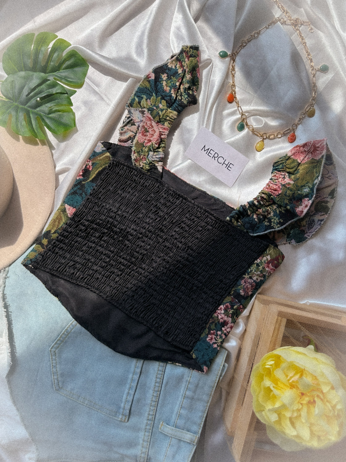 TALES OF ME JACQUARD PADDED TOP