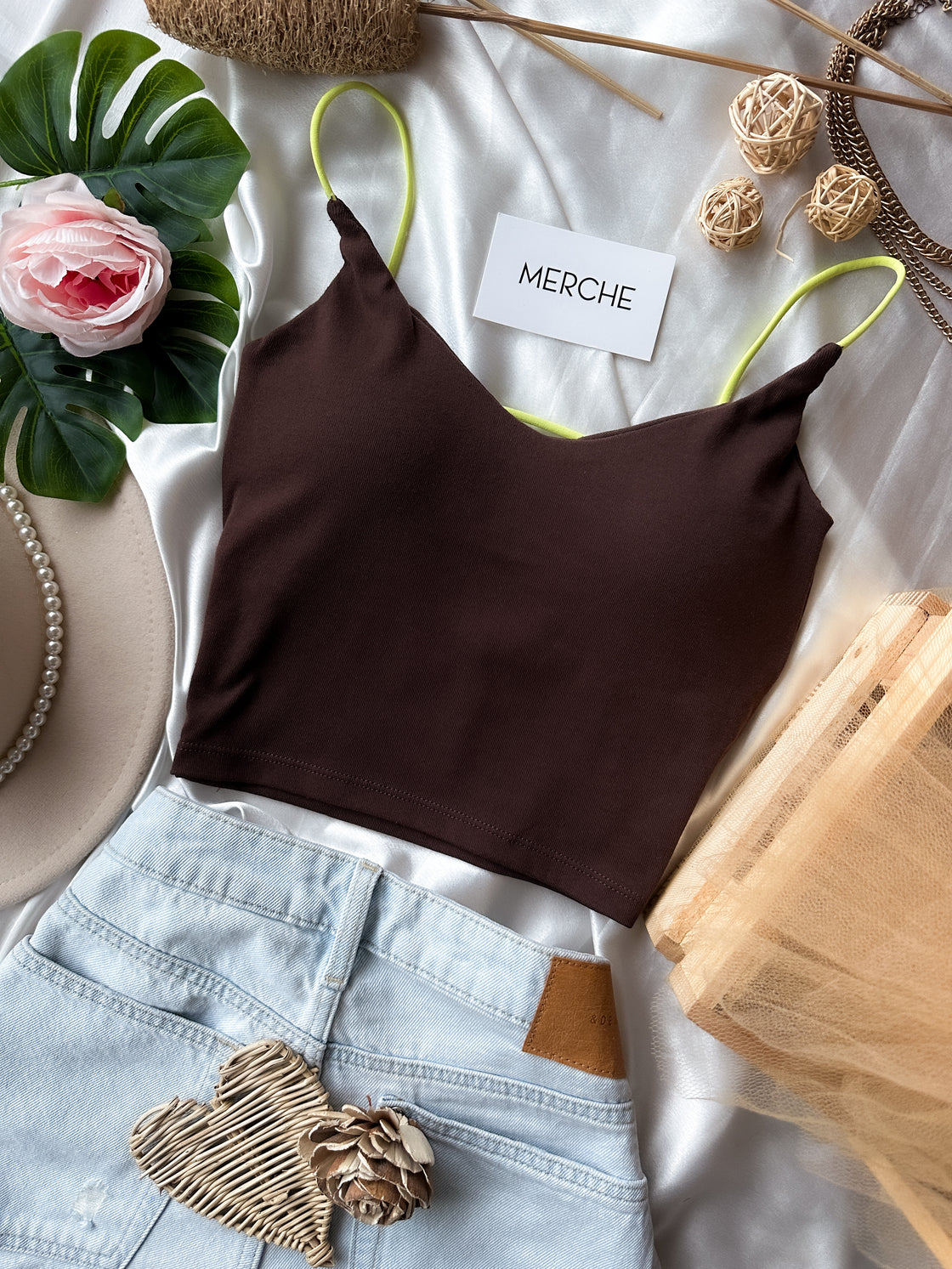 FUTURE SHOW BROWN PADDED TOP