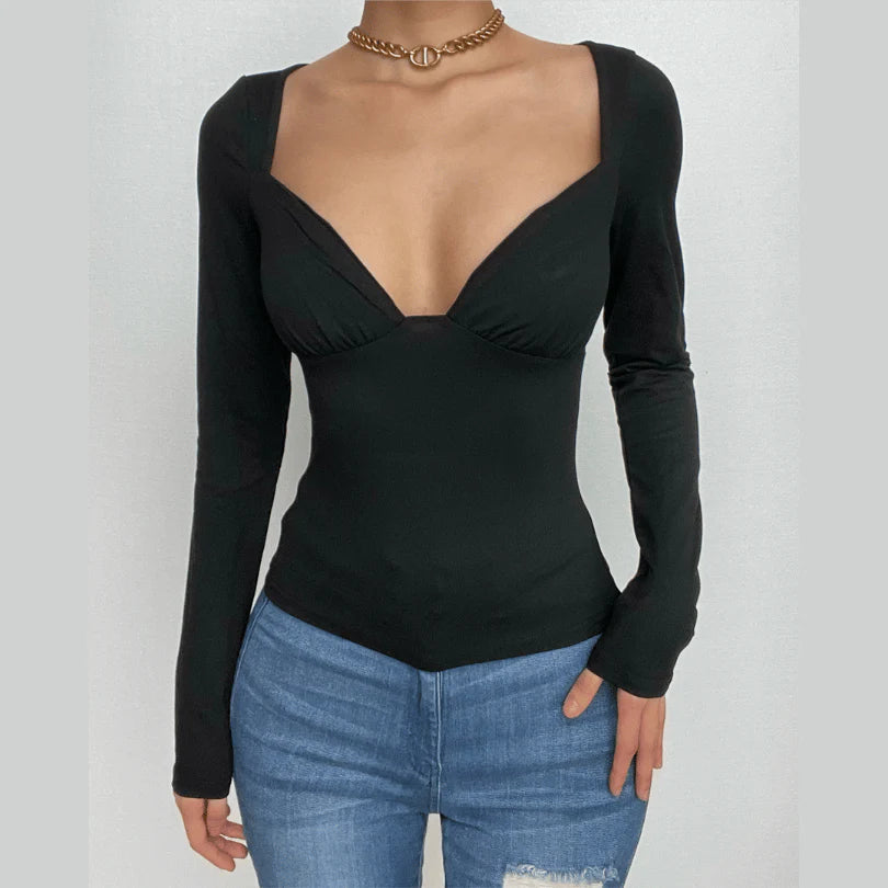 WANNA BE YOU BLACK CUT-OUT TOP