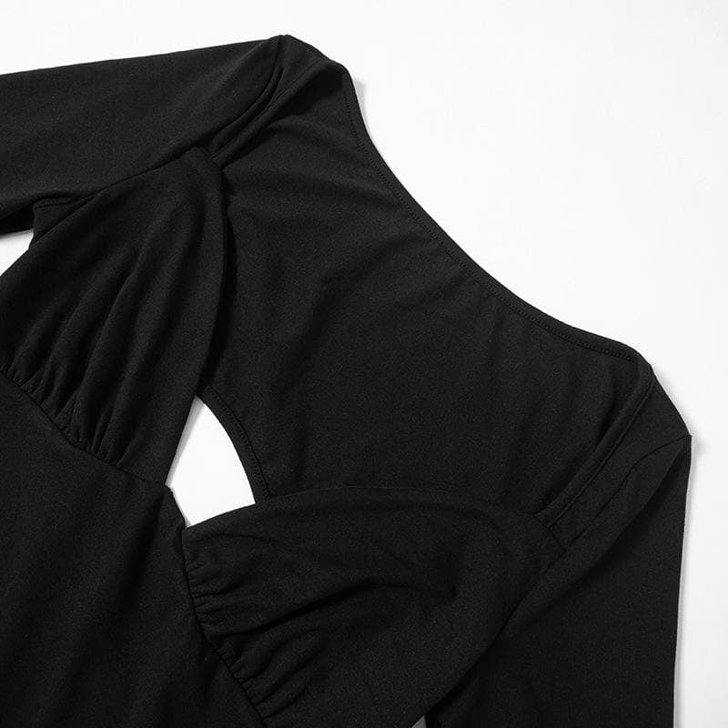 WANNA BE YOU BLACK CUT-OUT TOP
