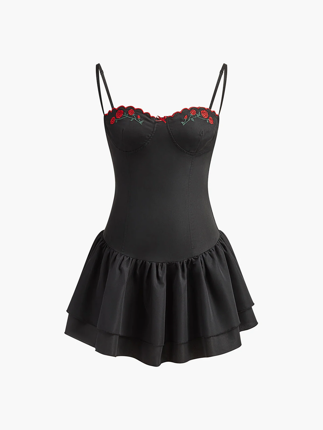 ALWAYS A STATEMENT EMBROIDERED MINI FLARE DRESS