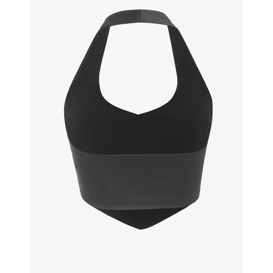 SUMMER CHIC BLACK HALTERNECK TOP