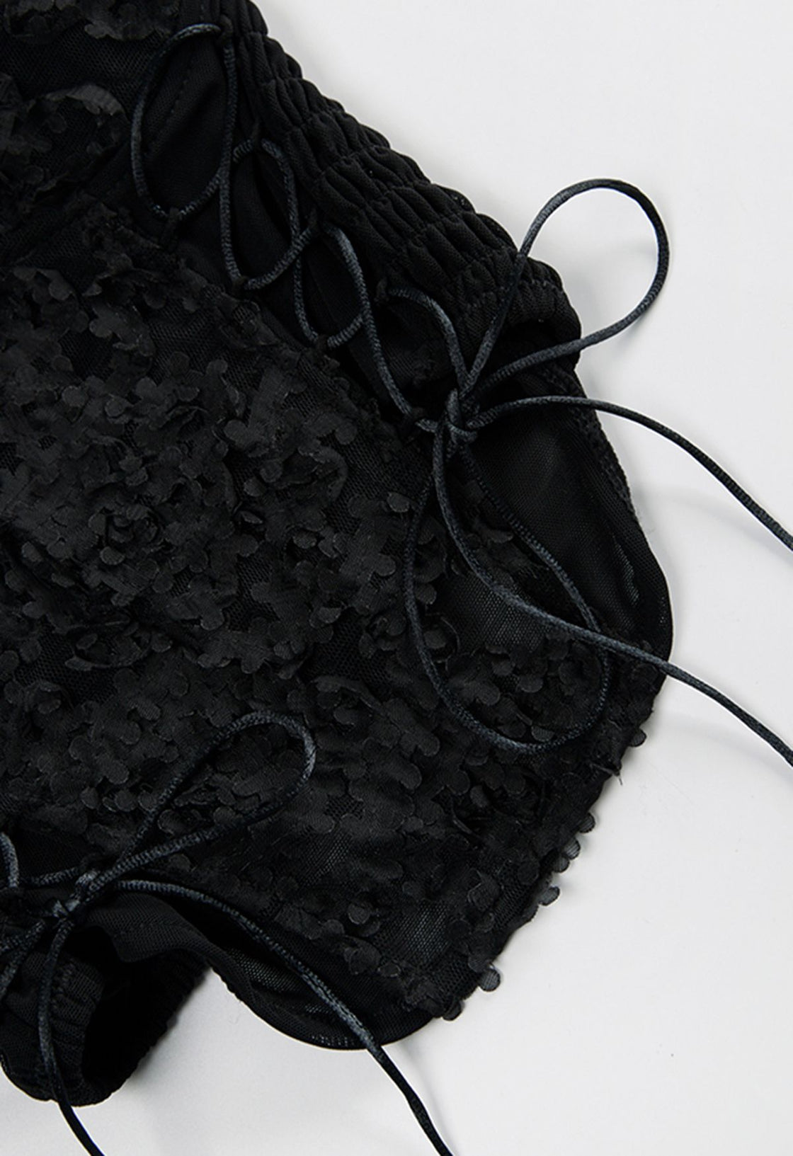 SUGARPLUM APPLIQUE PADDED BLACK CAMI TOP