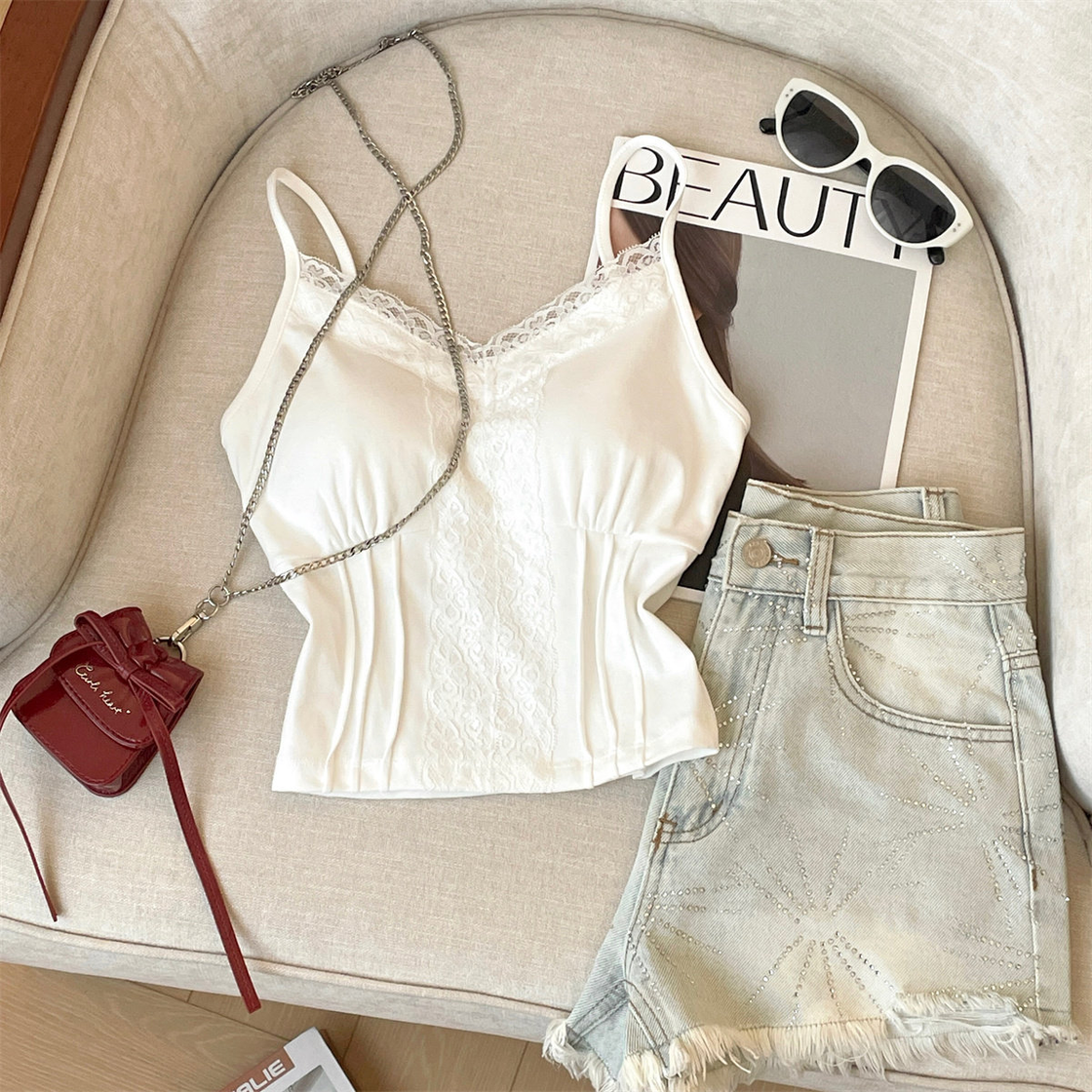 PICTURE TO BURN WHITE LACE CAMI TOP