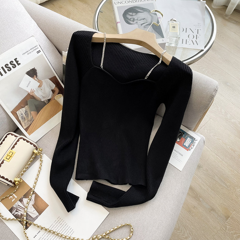RICH GIRL ENERGY DIAMOND STRAP KNITTED TOP