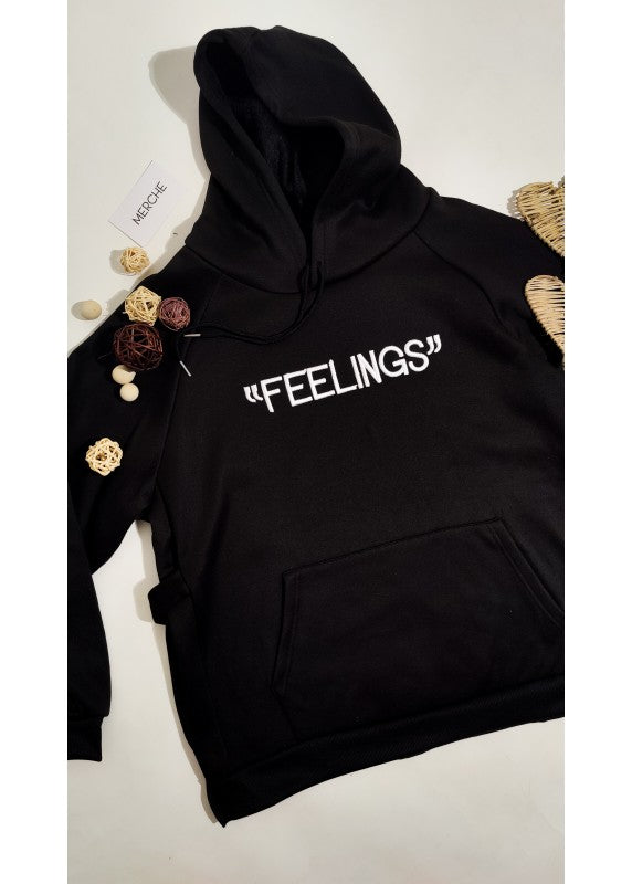 FEELING EMBROIDERED OVERSIZED HOODIE