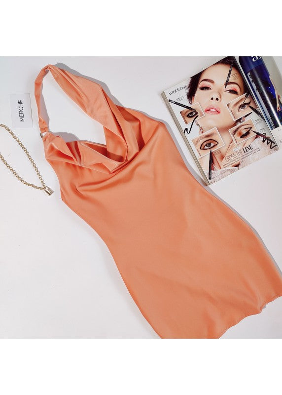 HONEY I'M YOURS SATIN HALTERNECK DRESS