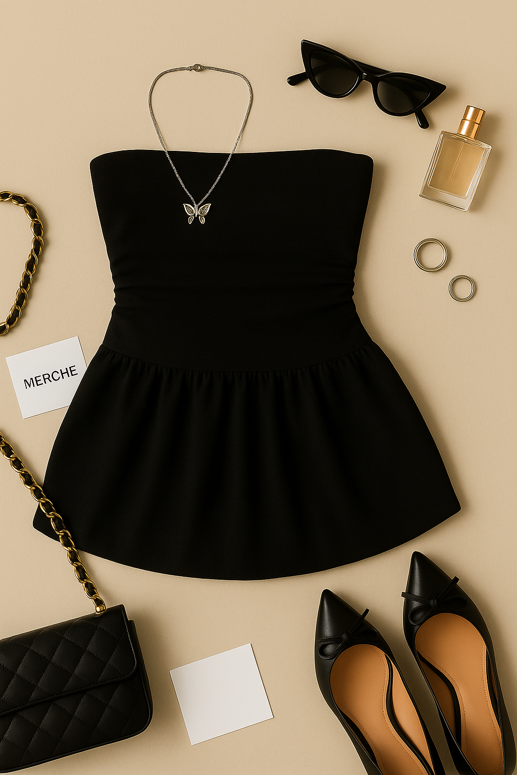 HOME GIRL BLACK BANDEAU DRESS