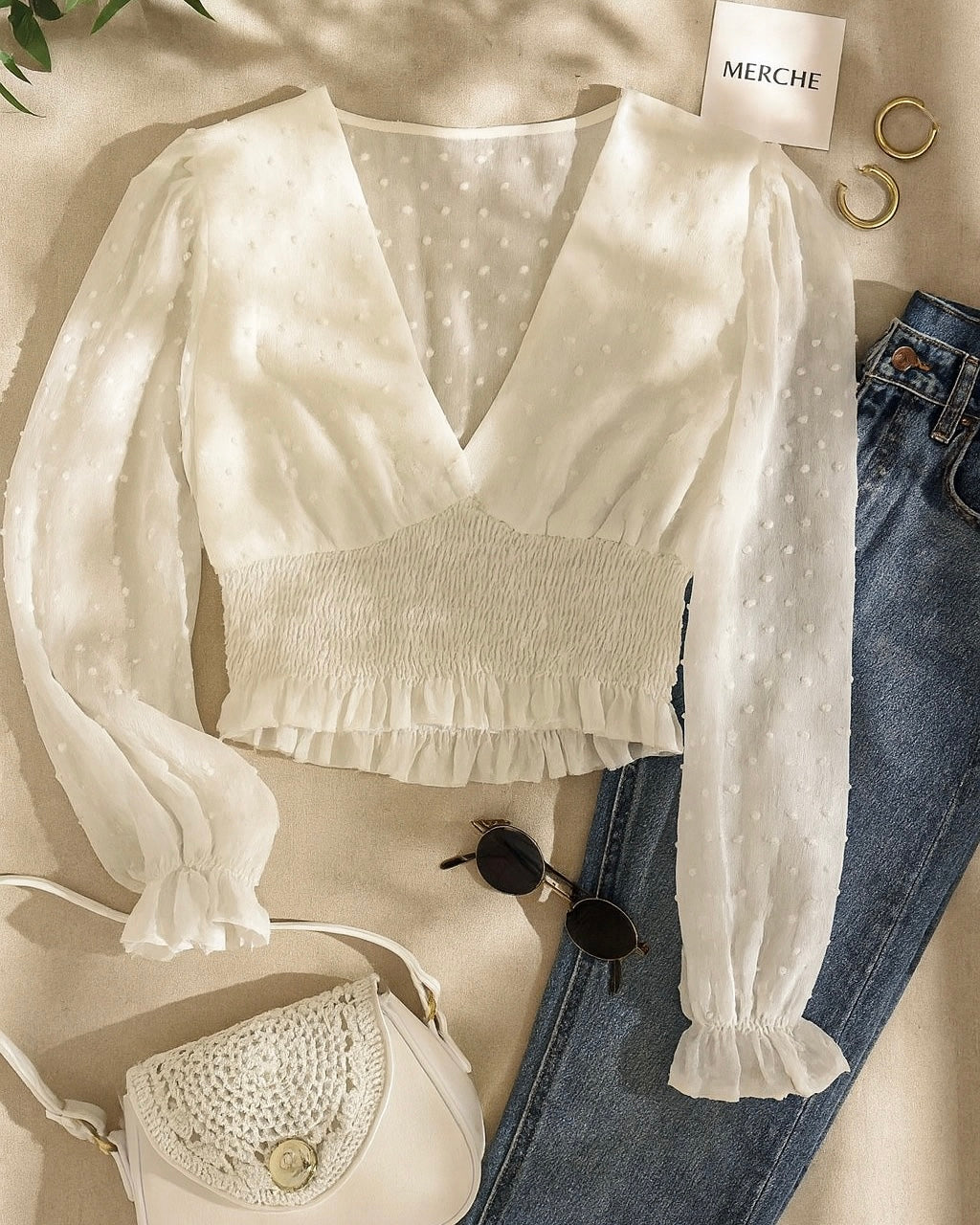COTTAGE CORE DREAMS SMOCKED TOP