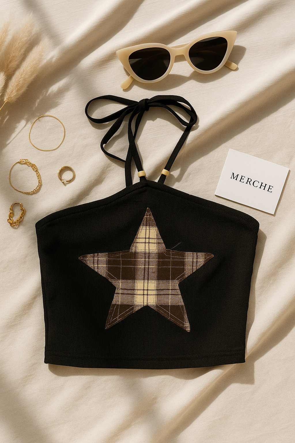 CUPID'S CRUSH STAR HALTERNECK TOP