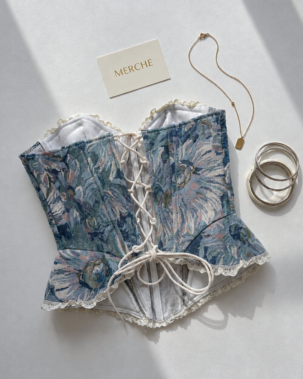 PRACTICAL MAGIC PADDED FLORAL JACQUARD CORSET
