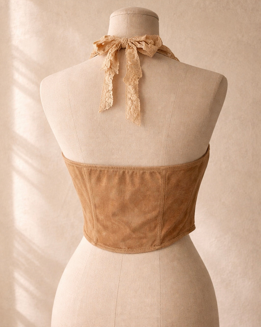 TANTRUM GYPSIE LACE SUEDE HALTERNECK TOP