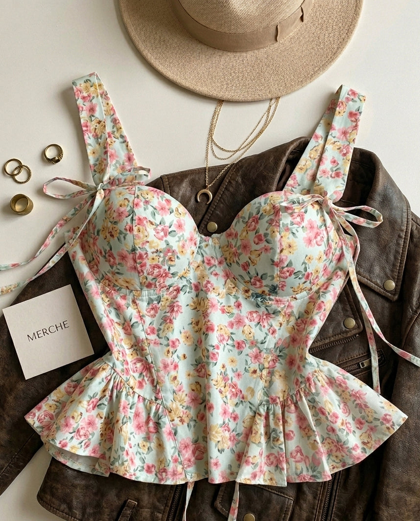 BREW OF LOVE CORSETED PASTEL TOP