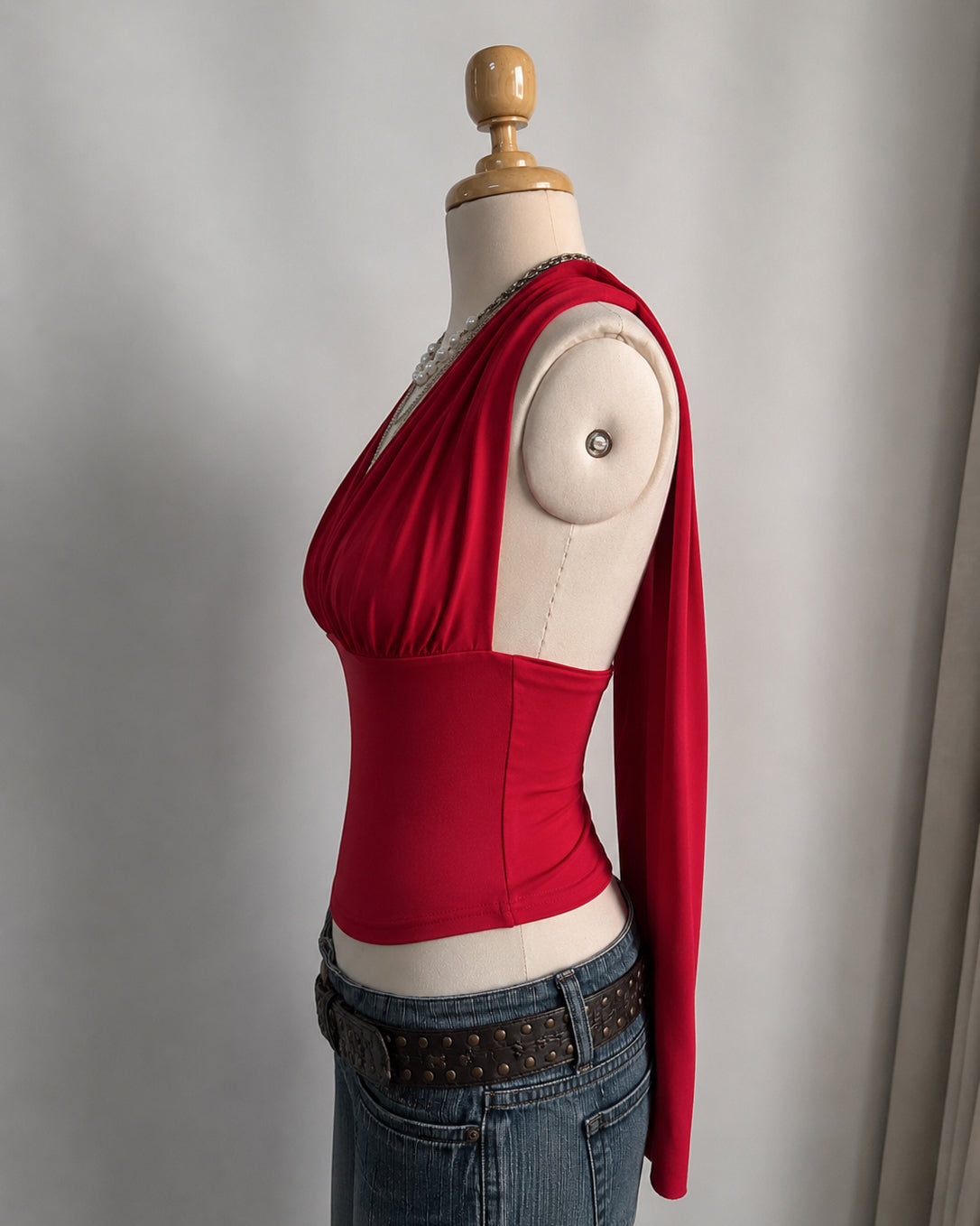 PAST LIFE LONG STRAPS MASSIVE BOW HALTERNECK TOP