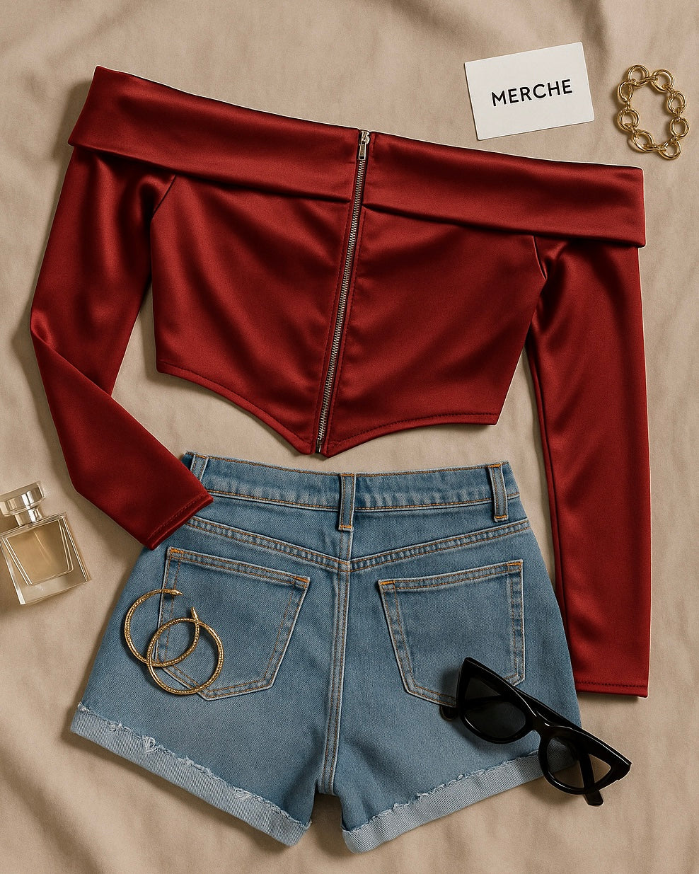 TURN HEADS LUXE RED OFF-SHOULDER TOP