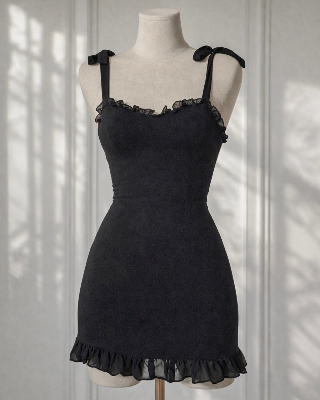 SHORT TERM ROMANCE BOW-TIE BLACK MINI DRESS Merche - Fashion Store SHORT TERM ROMANCE BOW-TIE BLACK MINI DRESS Merche - Fashion Store