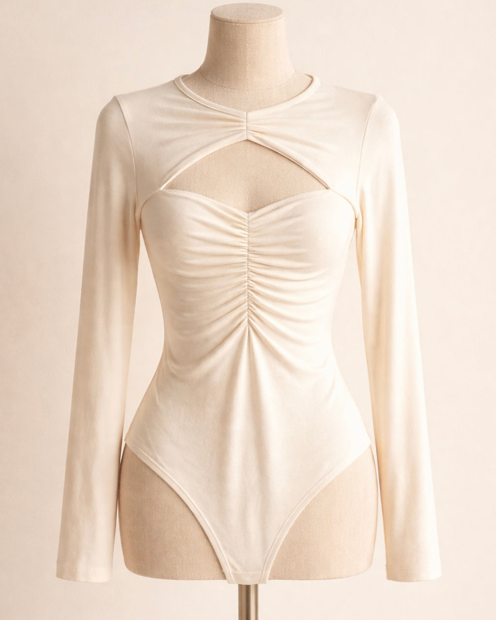 LOST MY HEART WHITE CUT-OUT BODYSUIT