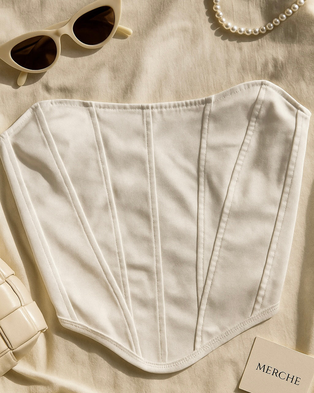 LOVE LETTER WHITE BANDEAU TOP