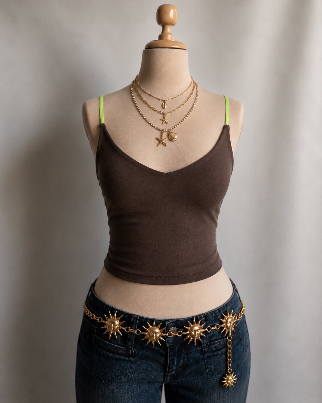 FUTURE SHOW BROWN PADDED TOP