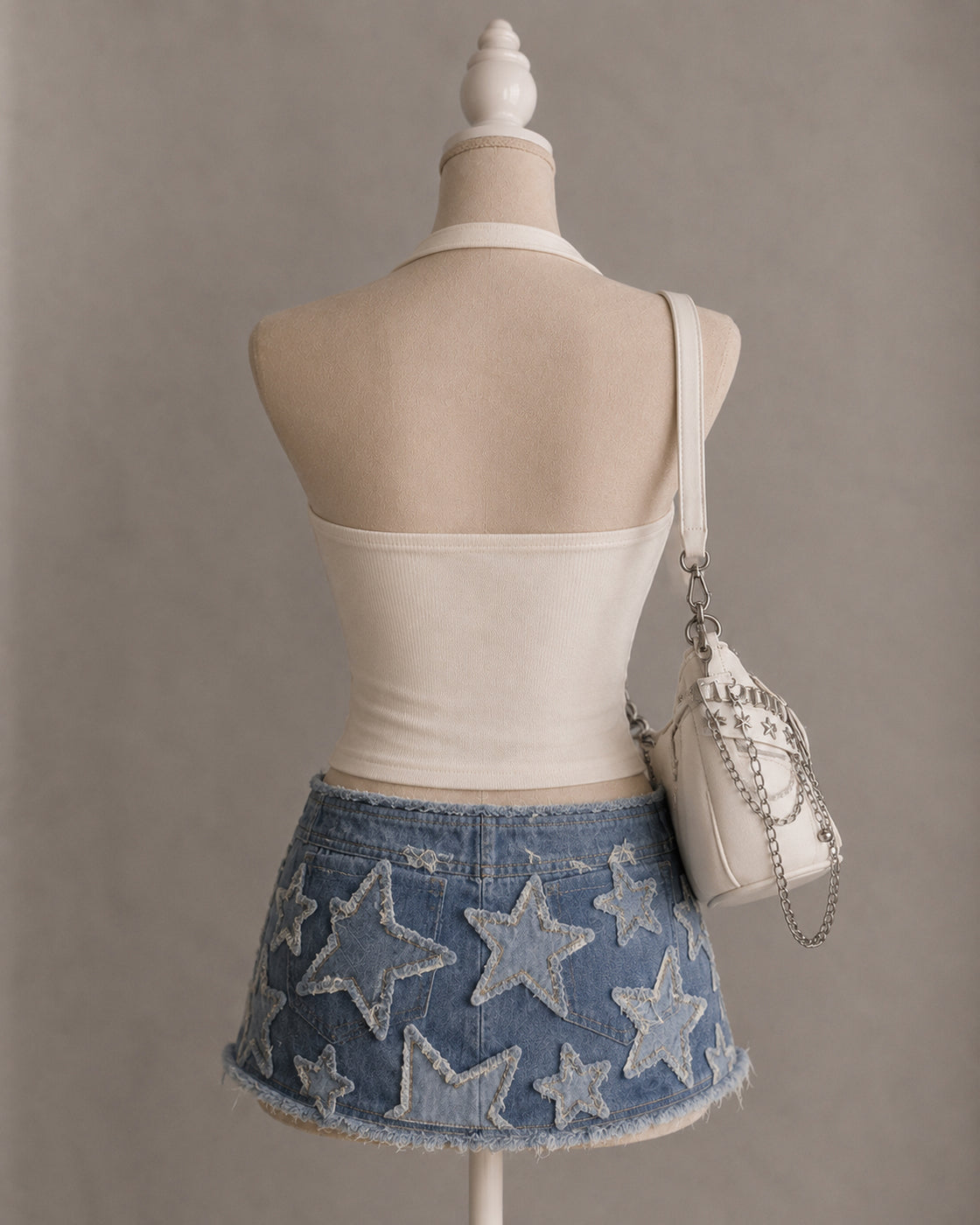 PEOPLE PLEASER PADDED VANILLA HALTERNECK TOP