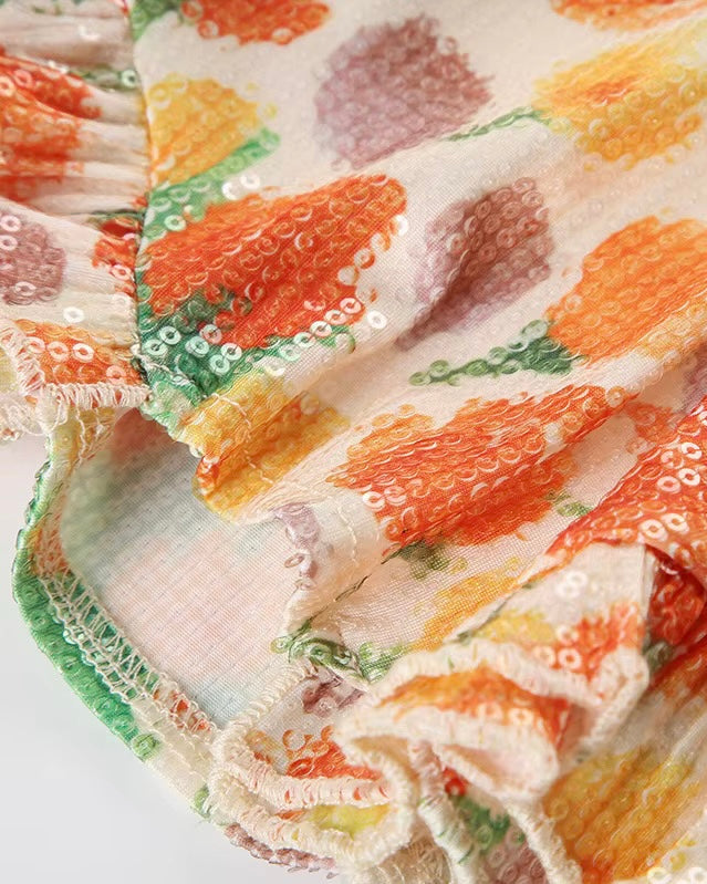 ORIGAMI HEART SEQUIN EMBELLISHED BOW TOP