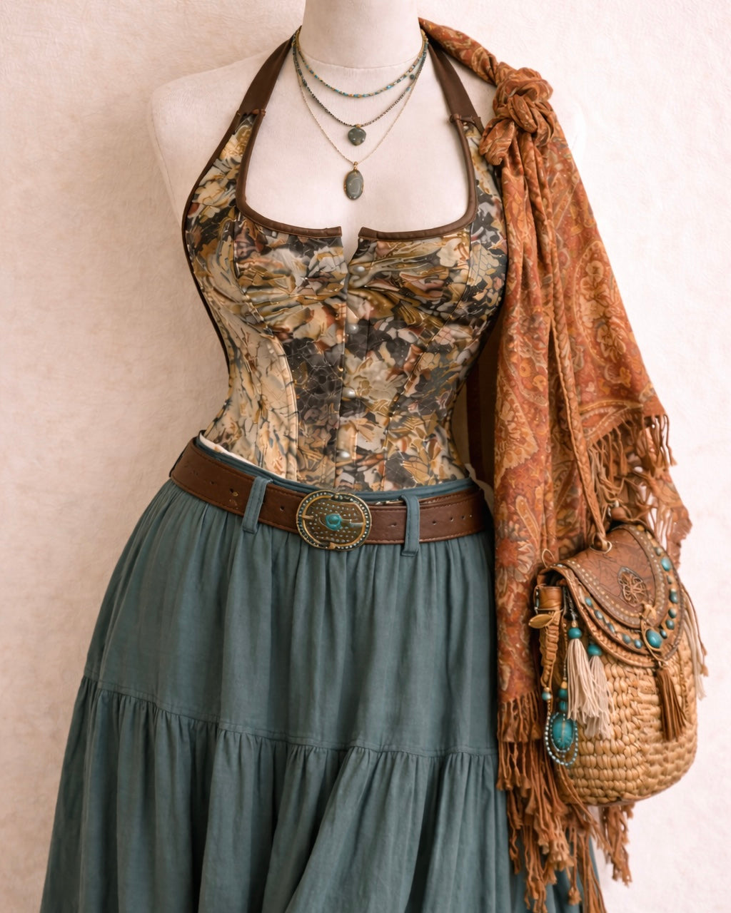 SCANDAL ERA JACQUARD HALTERNECK TOP