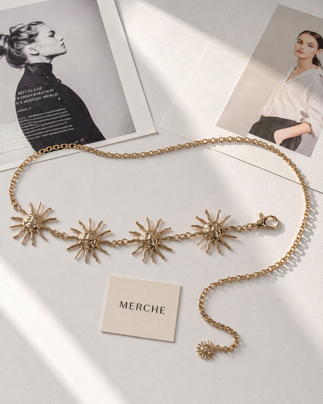 WAISTING NO SUNSHINE METAL CHAIN BELT