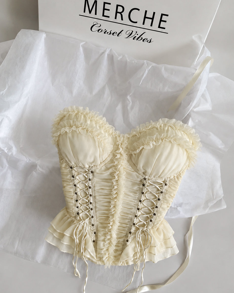 FROM A SITCOM RUFFLE AND LACE TRIM LUXE CORSET