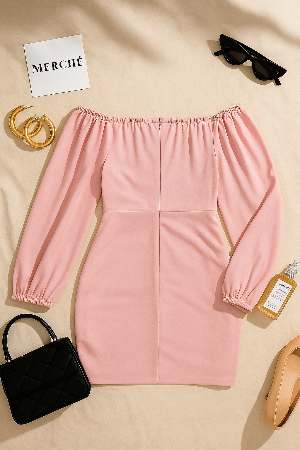 PAINT THE TOWN PINK RUCHED DRESS
