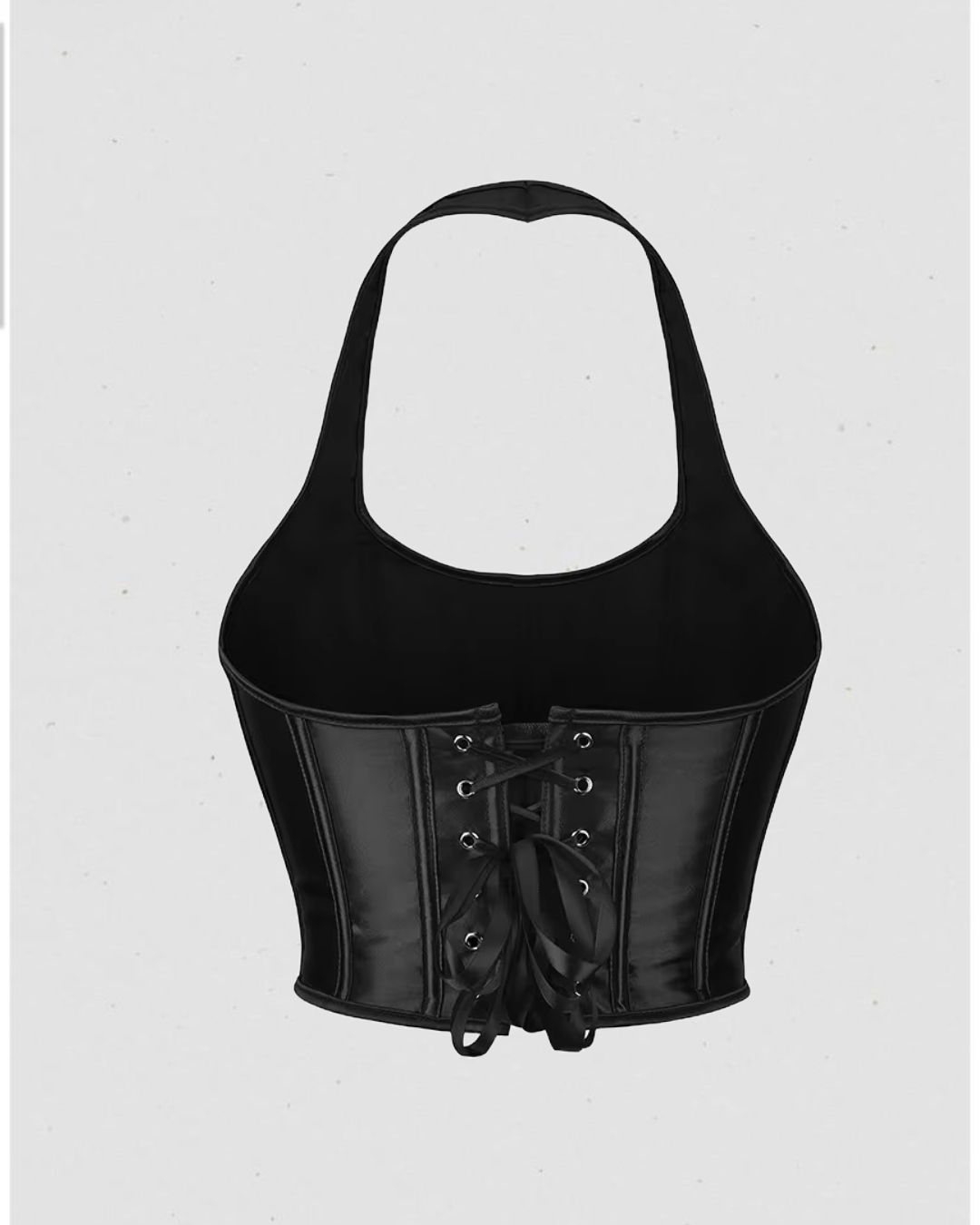 BAY OF GLAM BONING DETAIL CORSETRY HALTERNECK TOP