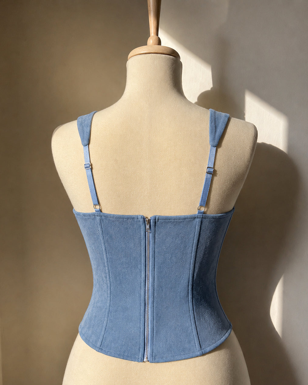 THE HEIRESS SUEDE LUXE POWDER BLUE CORSET