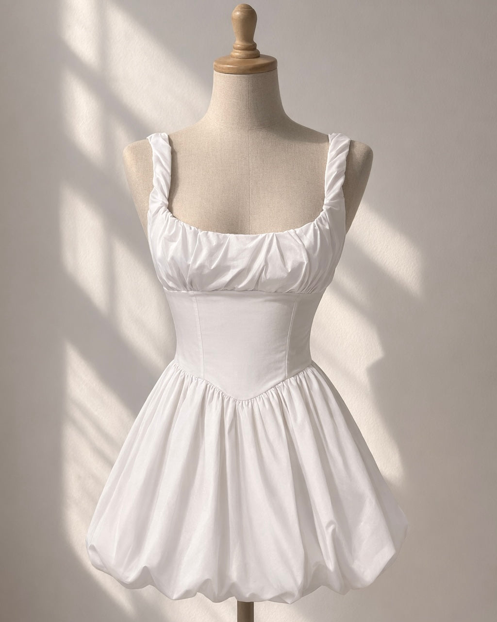 SWEET REVENGE BUBBLE HEM WHITE DRESS