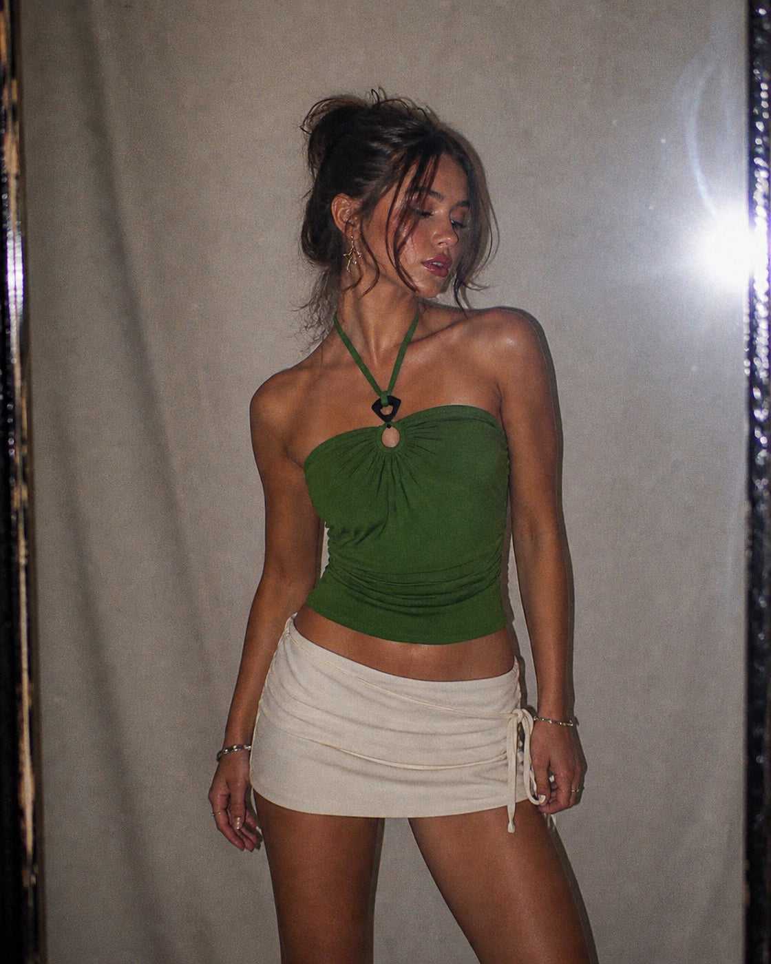 TROPICAL BABY EMERALD HALTERNECK TOP