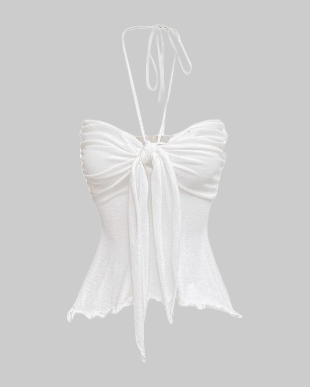 PORTO DREAMS WHITE BOW TIE-UP TOP