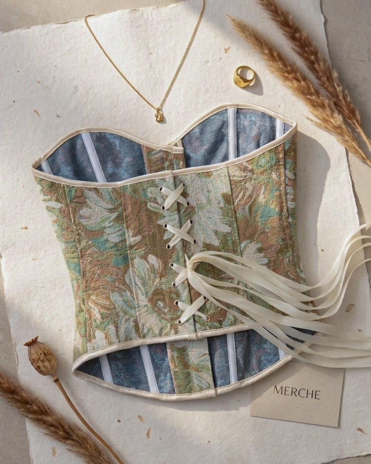 ENOUGH SAID FLORAL JACQUARD CORSET